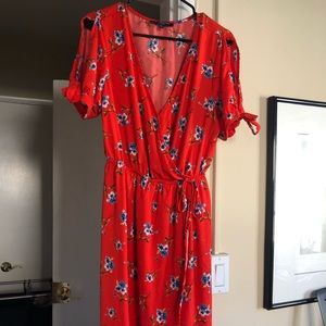 One Clothing faux wrap hi-low dress